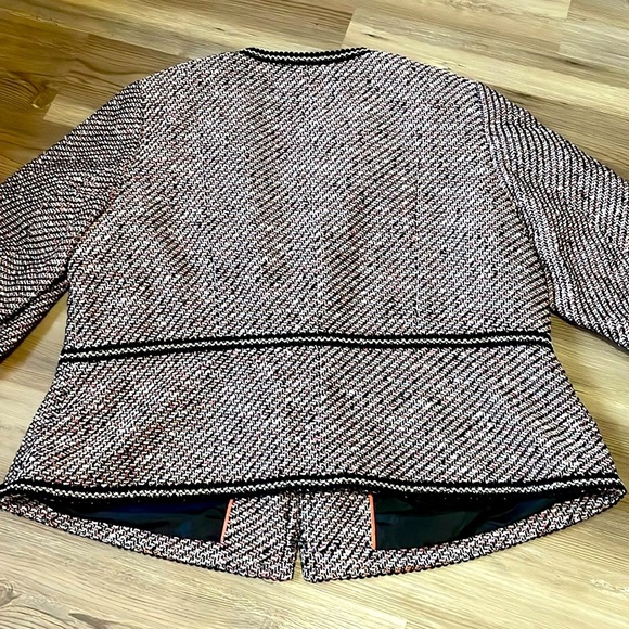 Talbots Grosgrain-Trim Tweed Jacket Blazer Women’s 16W Multicolored Classy - Picture 15 of 15
